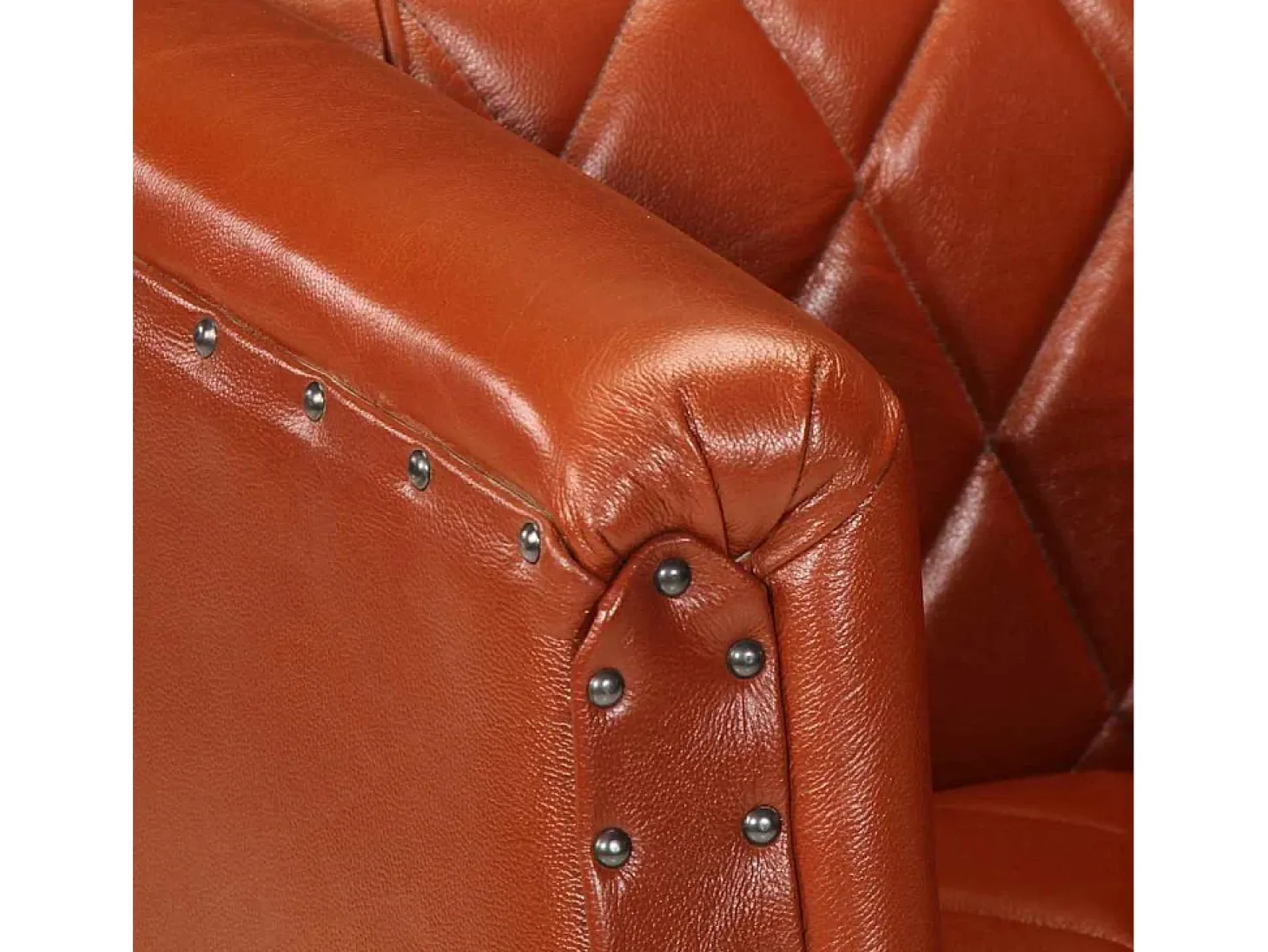 Sillón de cuero de cabra auténtico marrón