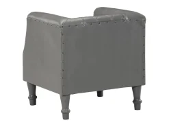 Sillón de cuero de cabra auténtico gris