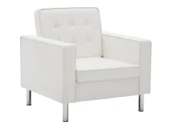 Sillón de cuero sintético blanco
