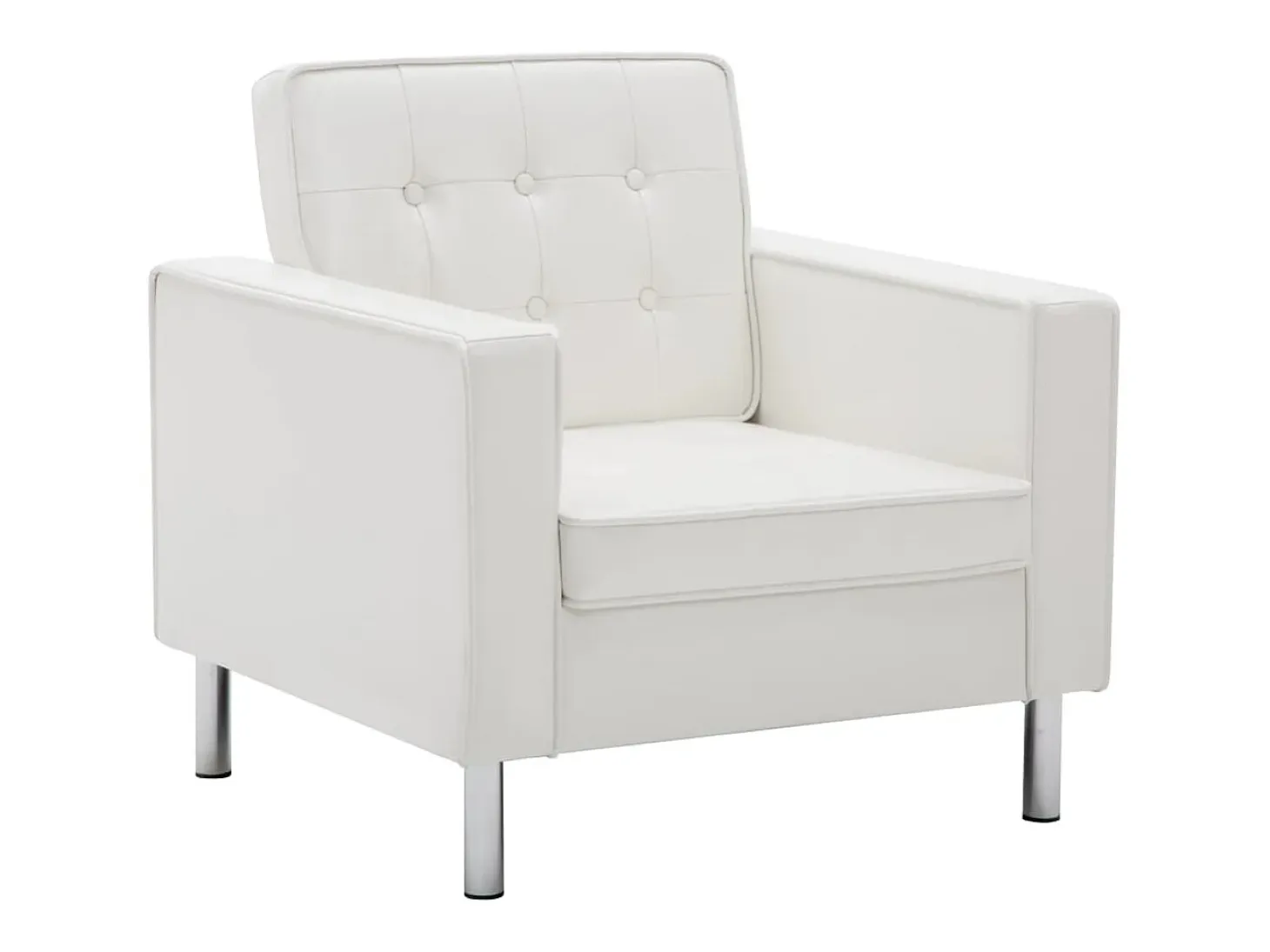 Sillón de cuero sintético blanco
