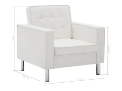 Sillón de cuero sintético blanco