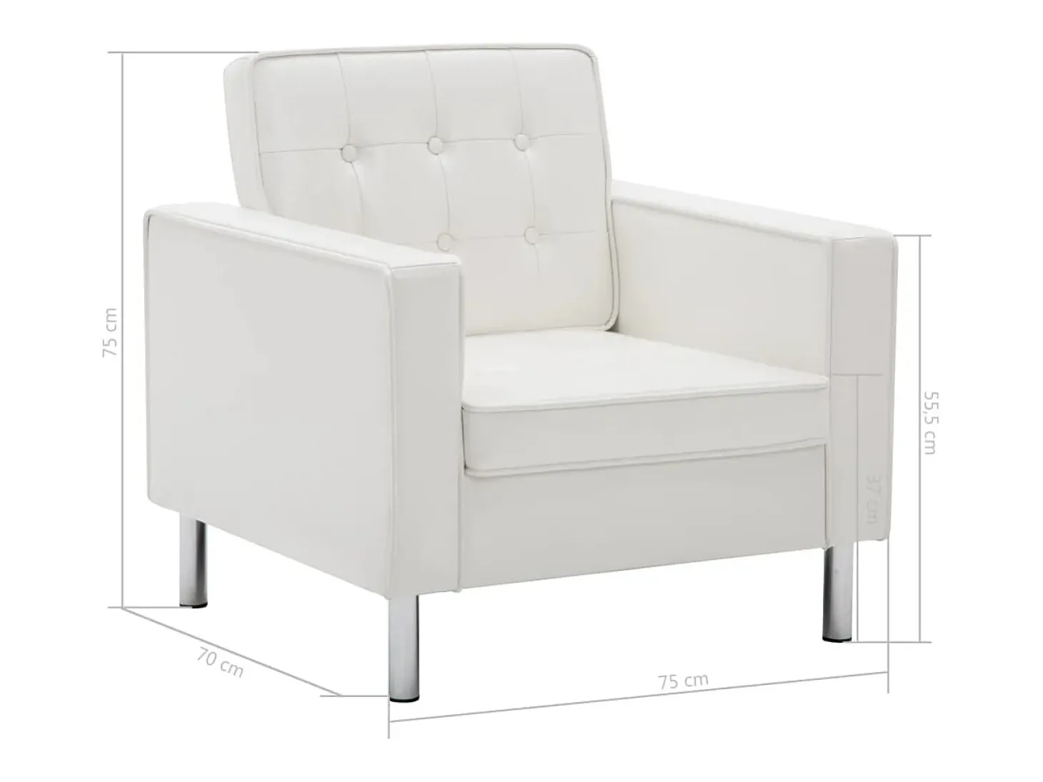 Sillón de cuero sintético blanco
