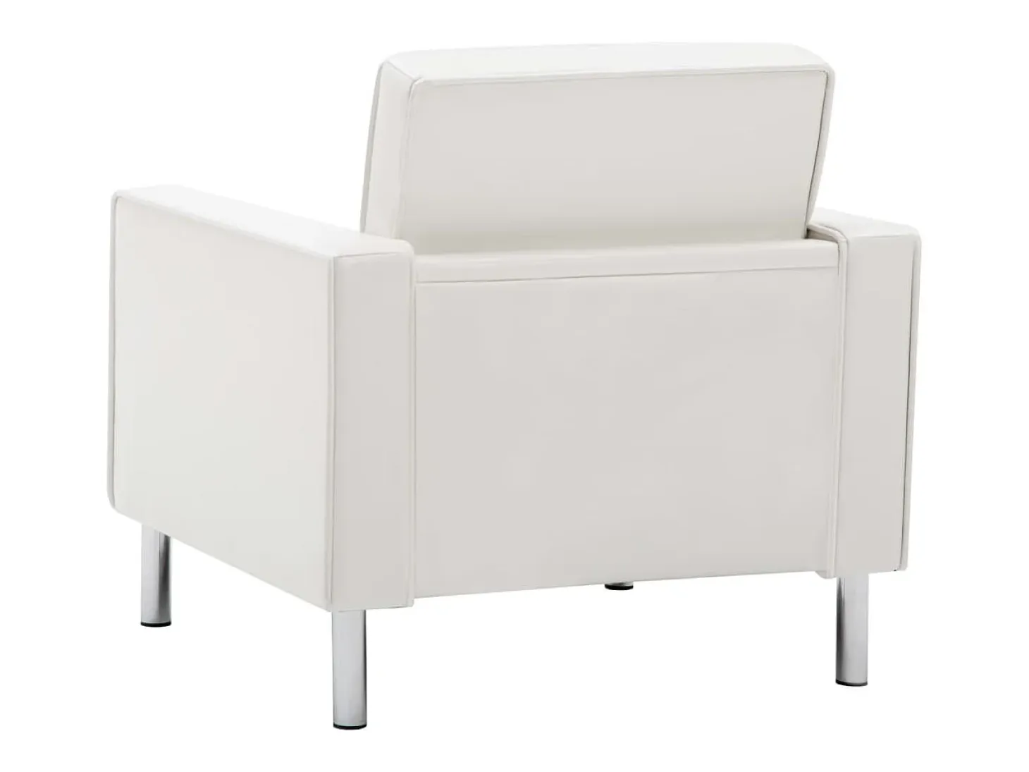 Sillón de cuero sintético blanco