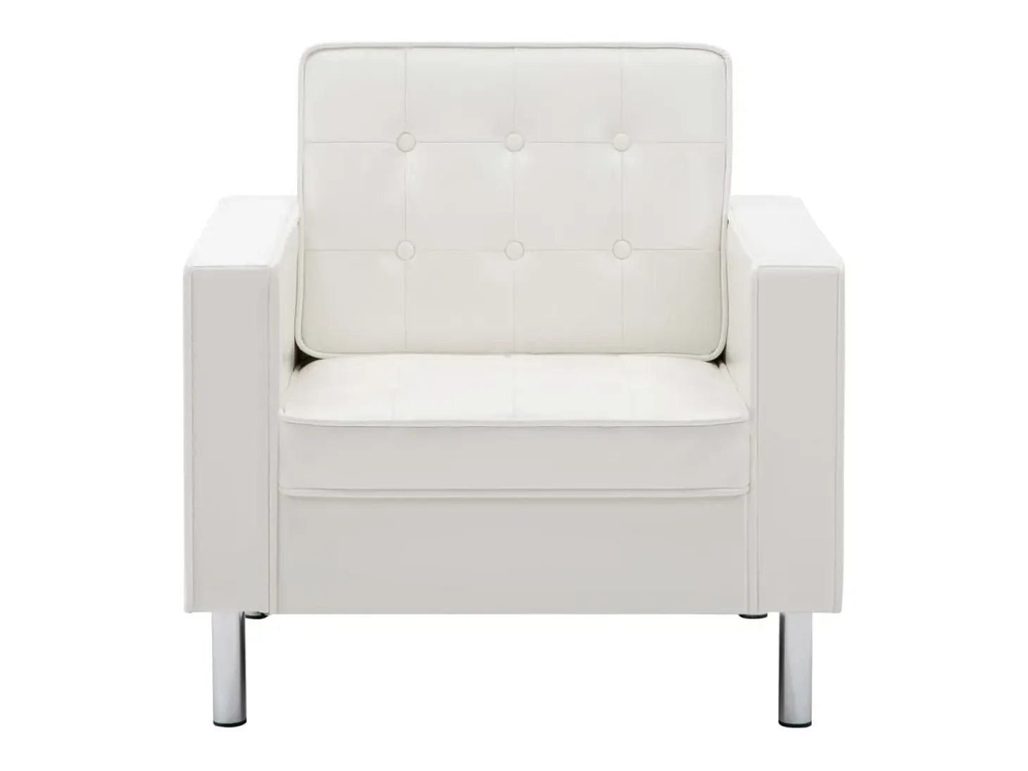 Sillón de cuero sintético blanco