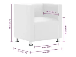 Sillón de cuero sintético blanco