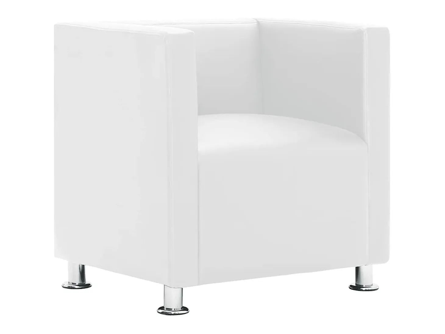 Sillón de cuero sintético blanco