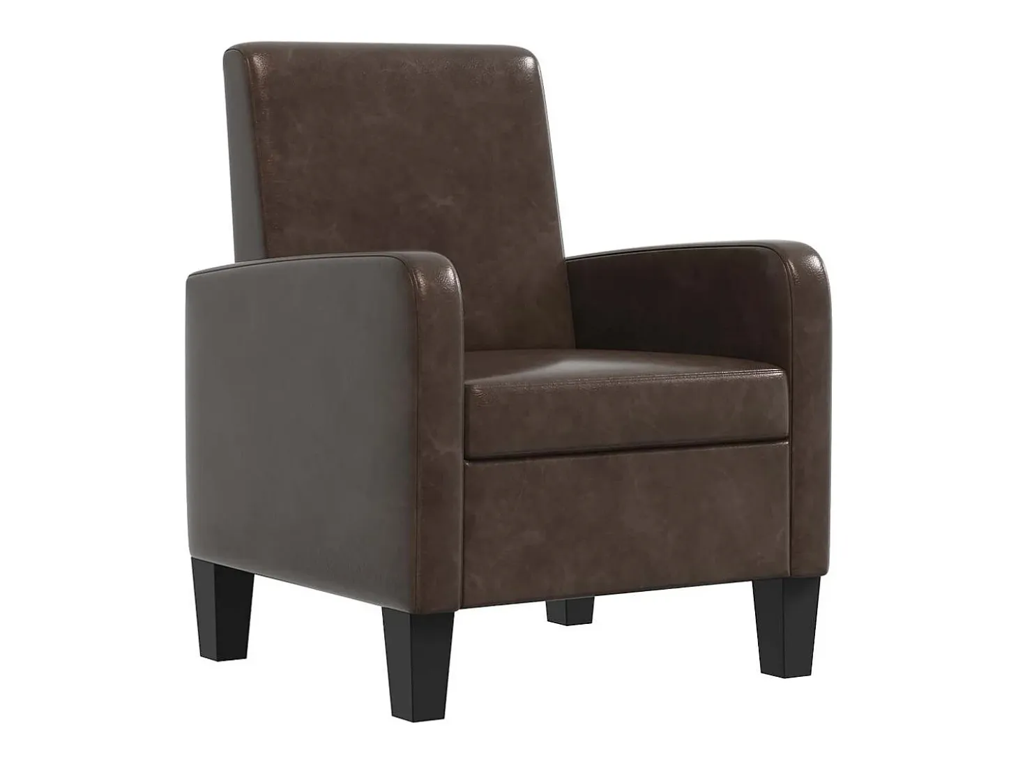 Sillón de cuero sintético marrón