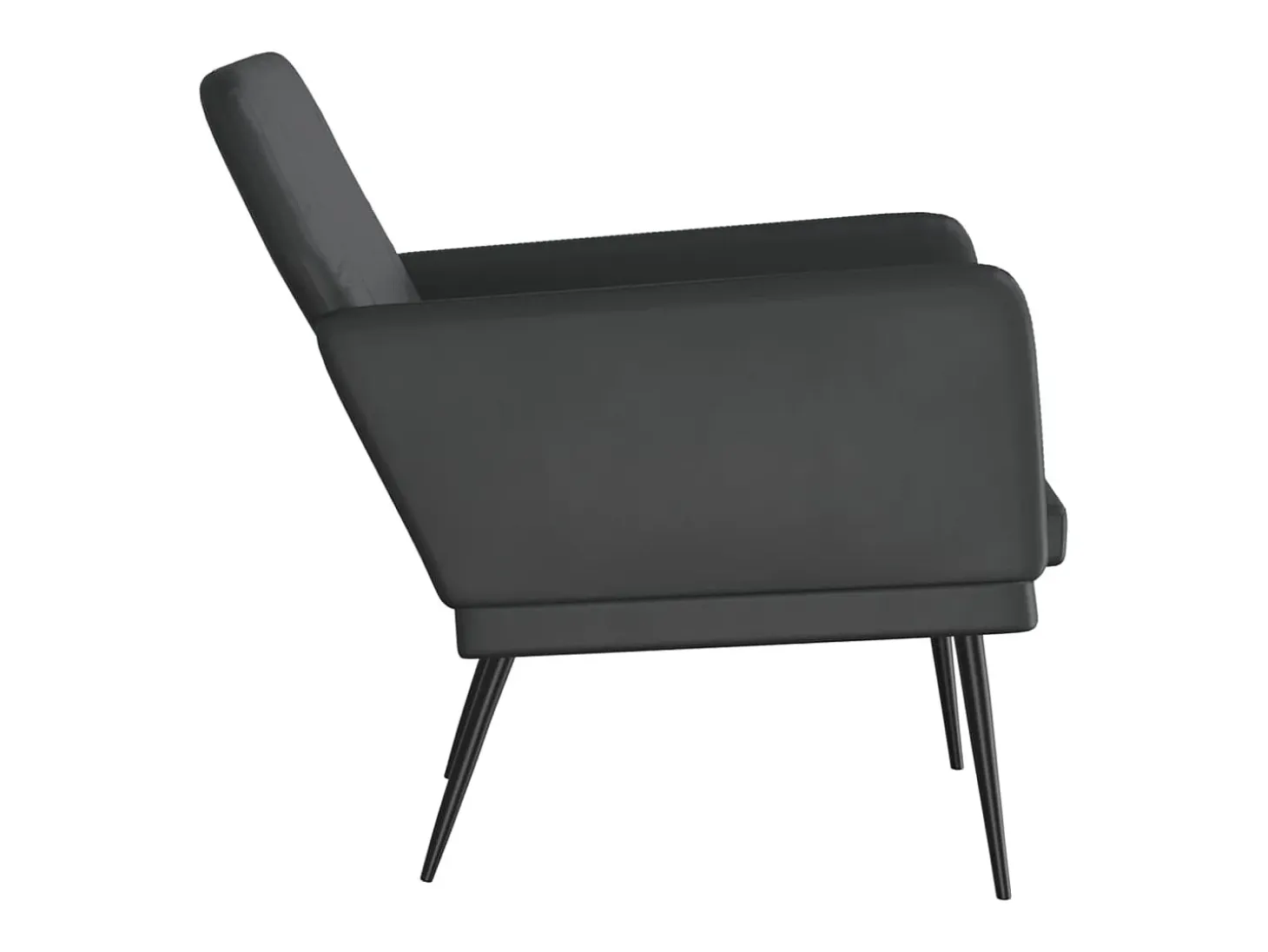 Sillón de cuero sintético negro 61x78x80 cm