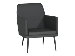 Sillón de cuero sintético negro 61x78x80 cm