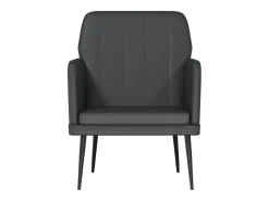 Sillón de cuero sintético negro 61x78x80 cm