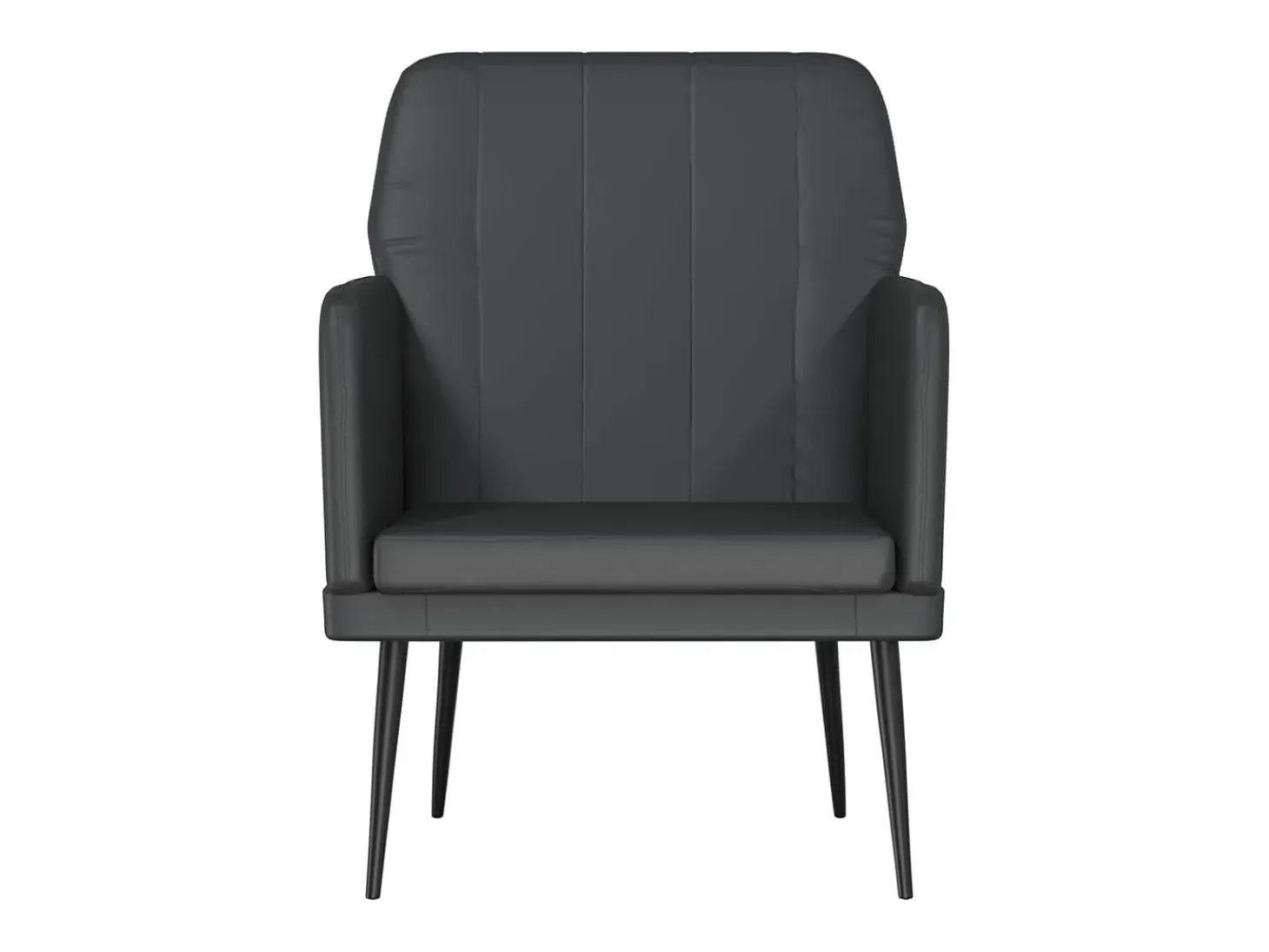 Sillón de cuero sintético negro 61x78x80 cm