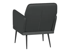 Sillón de cuero sintético negro 61x78x80 cm