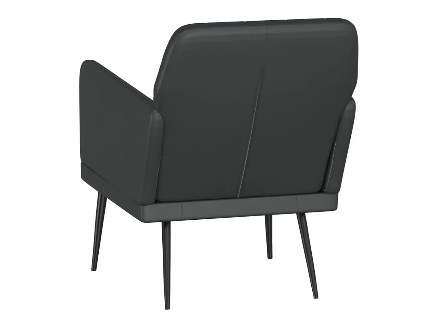 Sillón de cuero sintético negro 61x78x80 cm