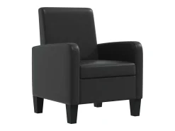 Sillón de cuero sintético negro