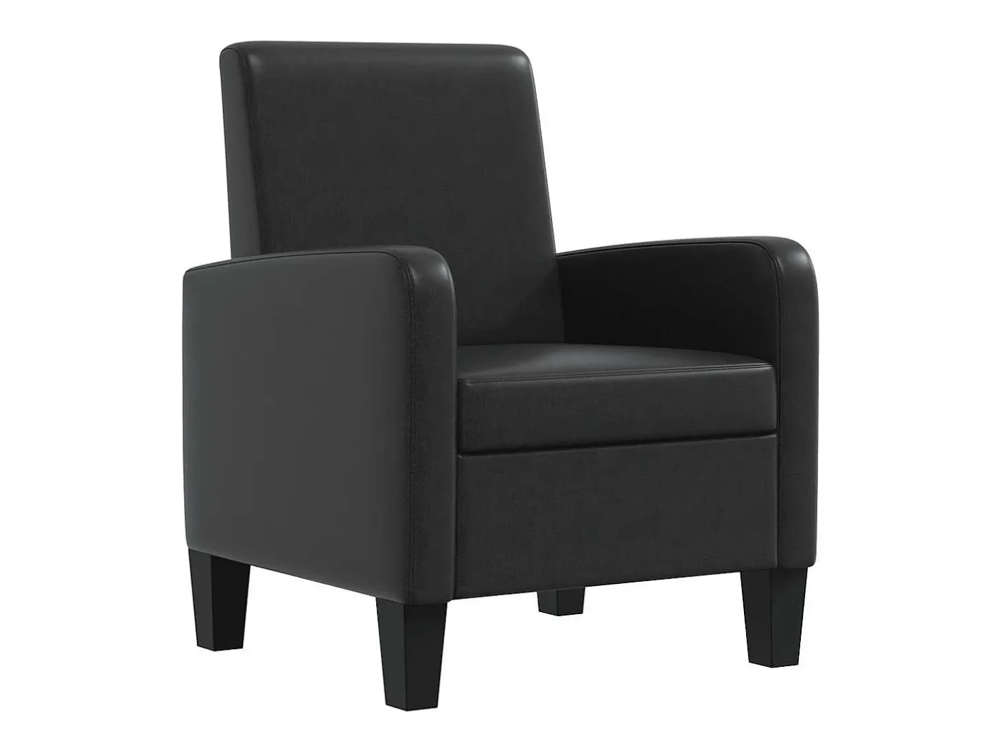 Sillón de cuero sintético negro