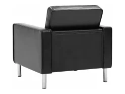 Sillón de cuero sintético negro