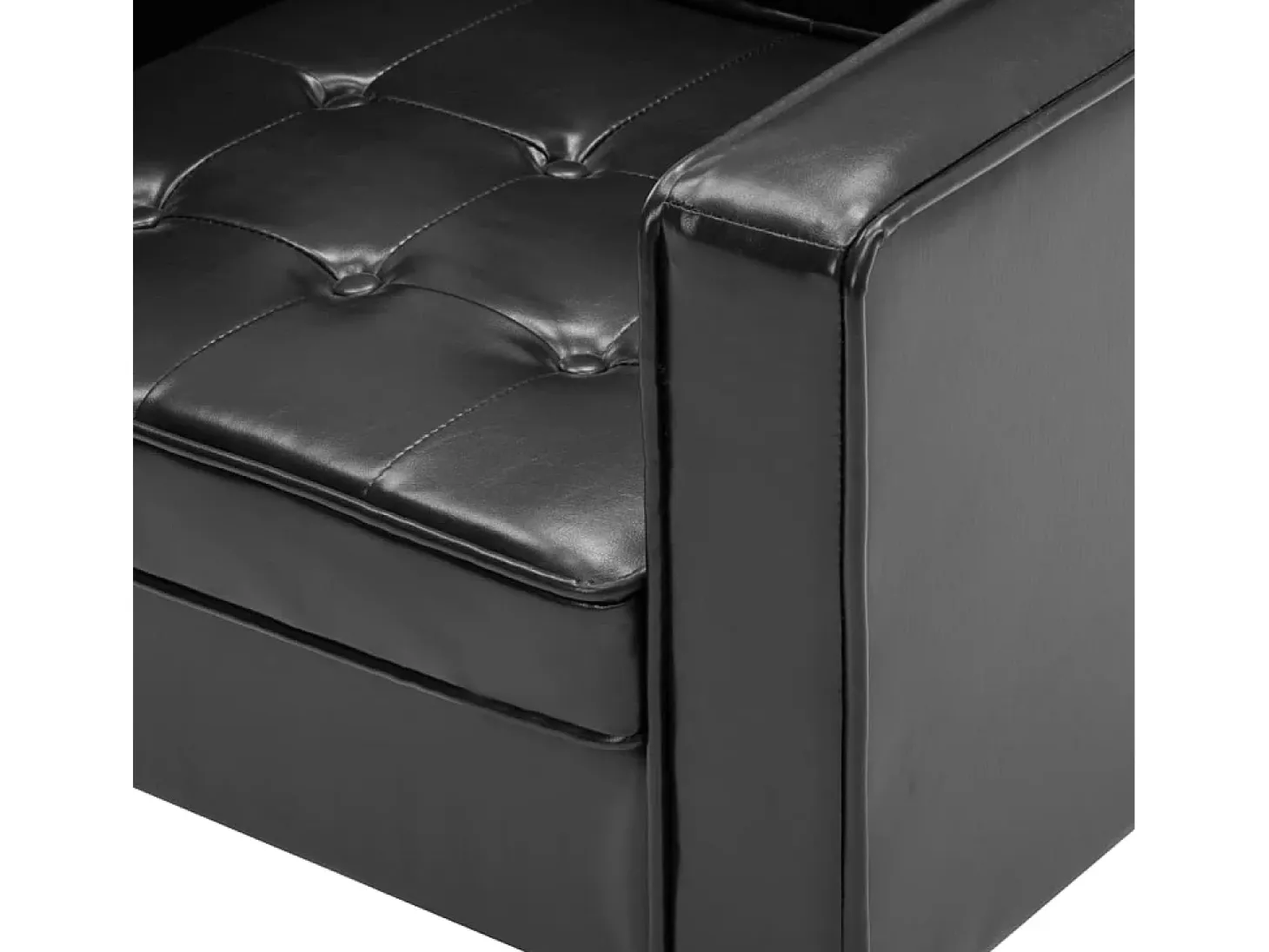Sillón de cuero sintético negro