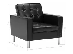 Sillón de cuero sintético negro