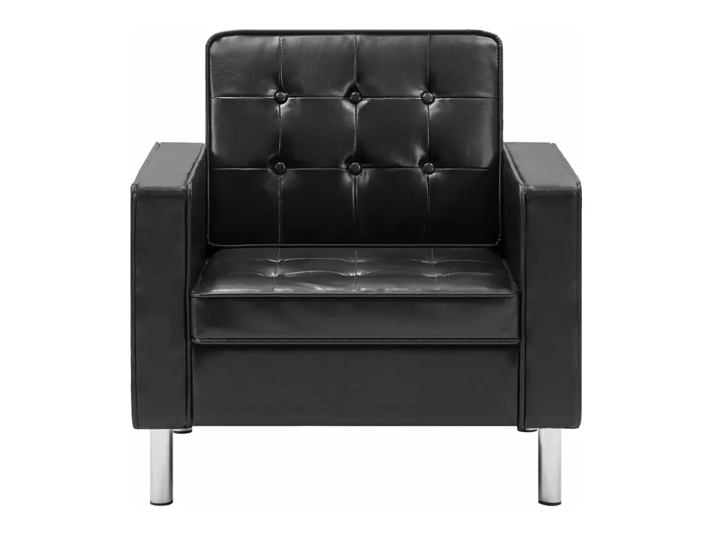 Sillón de cuero sintético negro
