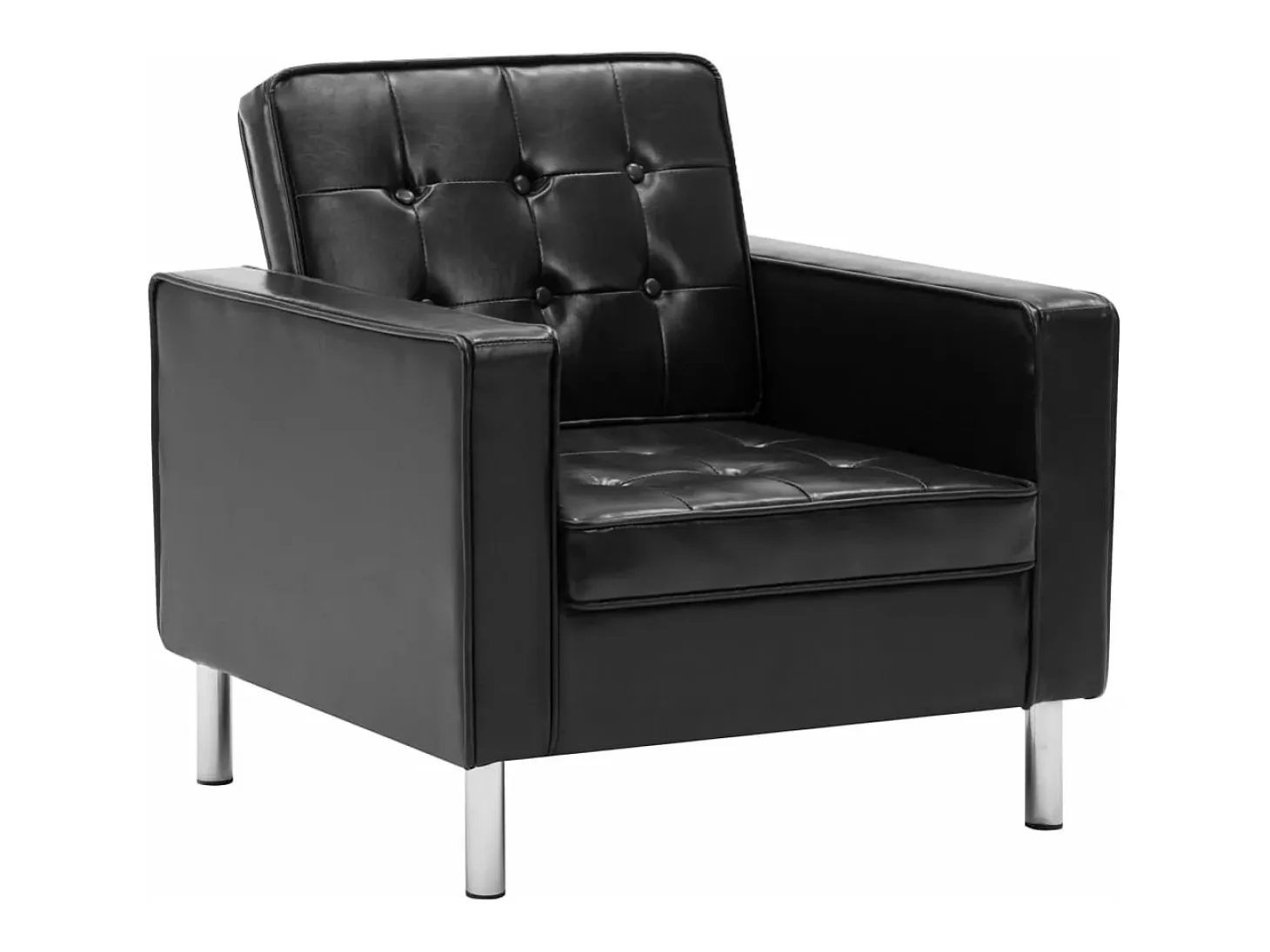 Sillón de cuero sintético negro