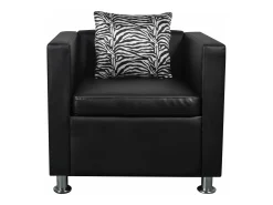 Sillón de cuero sintético negro