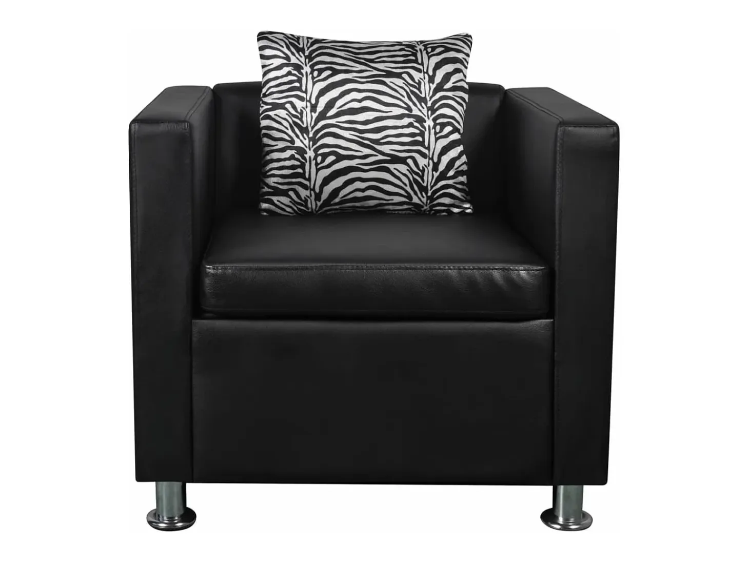 Sillón de cuero sintético negro