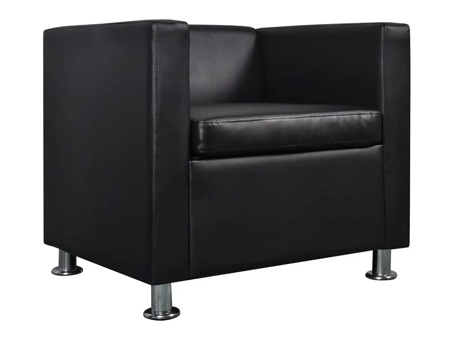 Sillón de cuero sintético negro