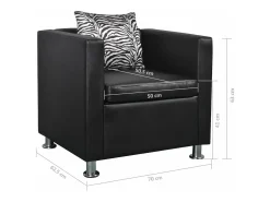 Sillón de cuero sintético negro