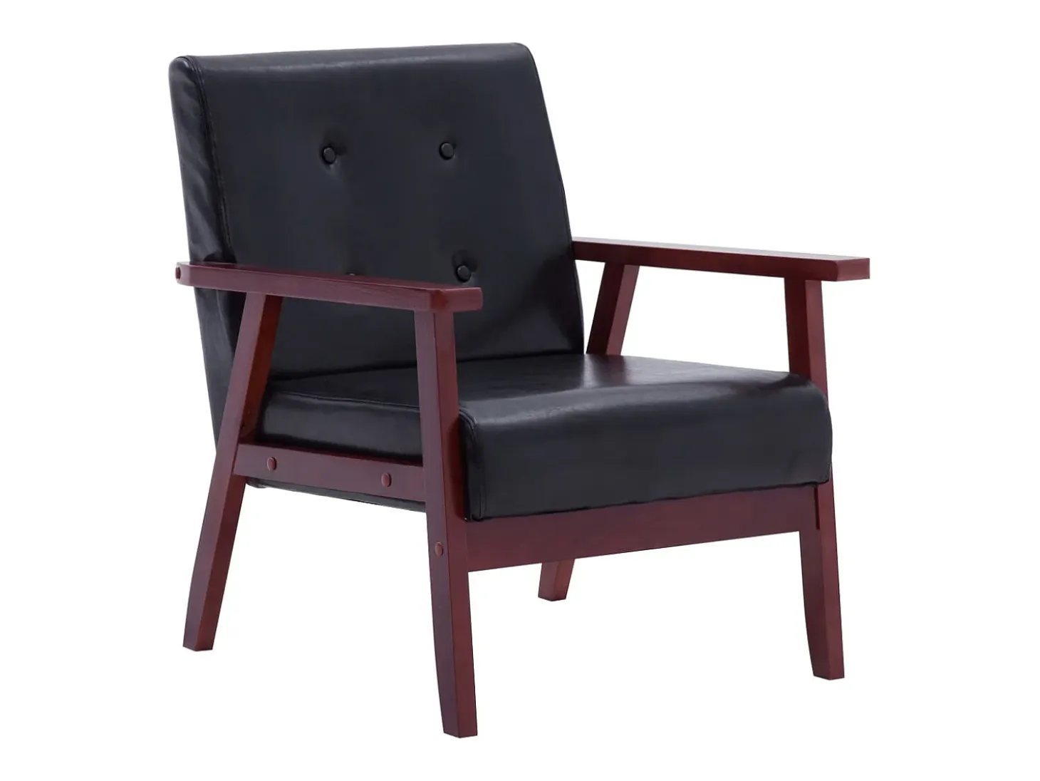 Sillón de cuero sintético negro