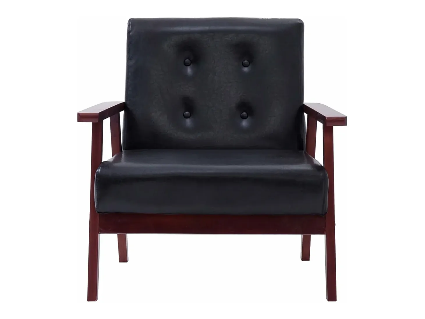 Sillón de cuero sintético negro