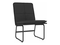 Sillón de cuero sintético negro 54x75x76 cm