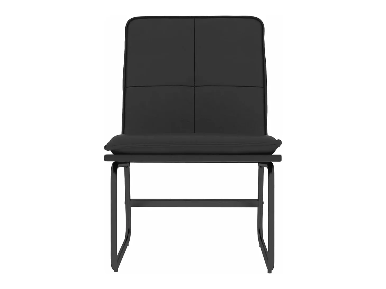 Sillón de cuero sintético negro 54x75x76 cm