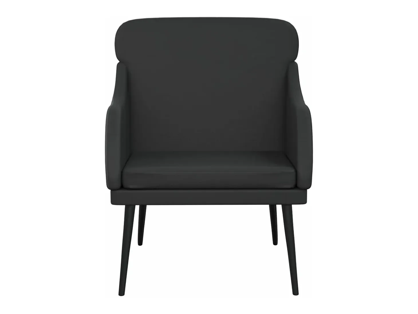 Sillón de cuero sintético negro 63x76x80 cm