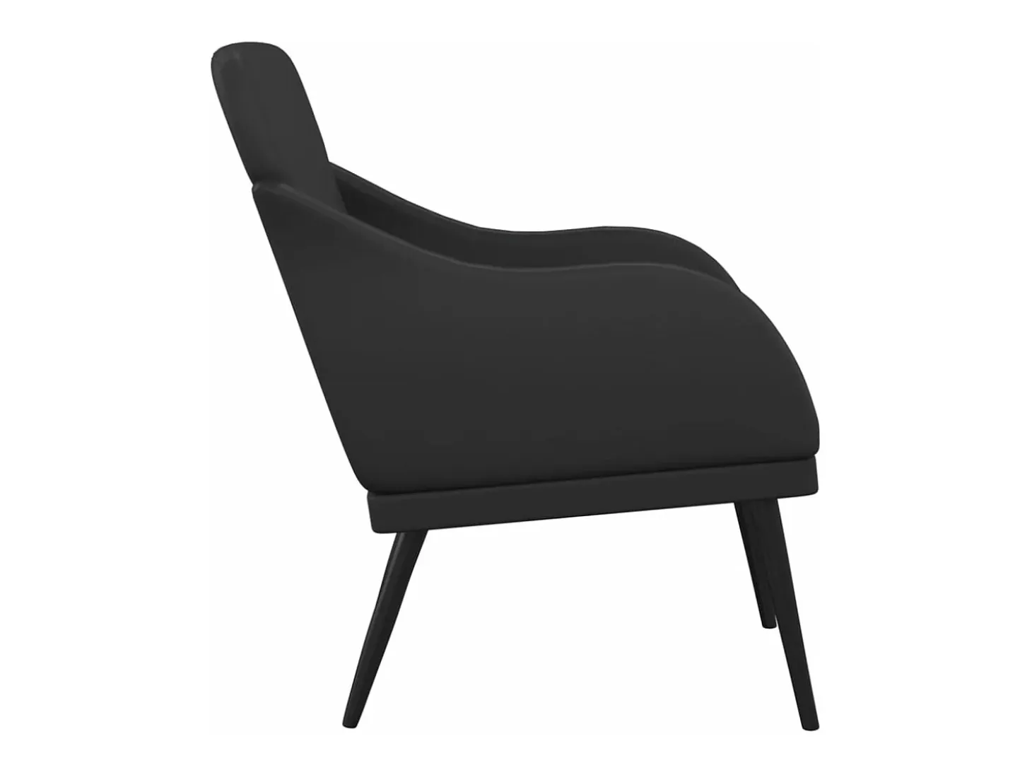 Sillón de cuero sintético negro 63x76x80 cm