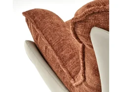 Sillón de diseño bimaterial Adel canela y caqui