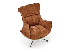 Sillón de diseño bimaterial Adel canela y caqui