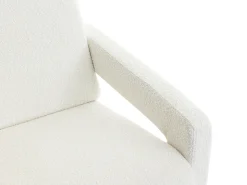 Sillón de diseño de tela bouclé color blanco ISPARTA