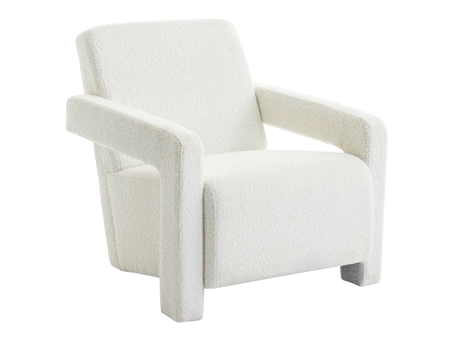 Sillón de diseño de tela bouclé color blanco ISPARTA