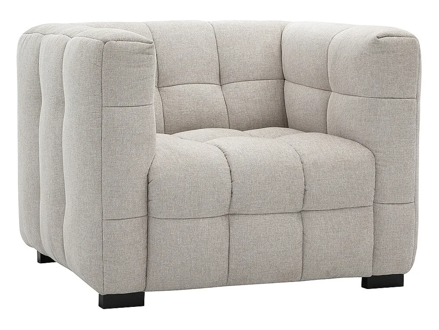 Sillón de diseño en tela efecto terciopelo texturizado beige CORTO