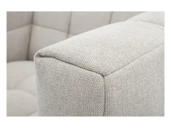 Sillón de diseño en tela efecto terciopelo texturizado beige CORTO