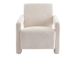 Sillón de diseño en tela texturizada color beige ISPARTA