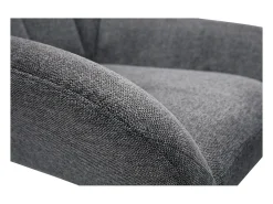 Sillón de diseño giratorio de tejido efecto aterciopelado texturizado gris KING