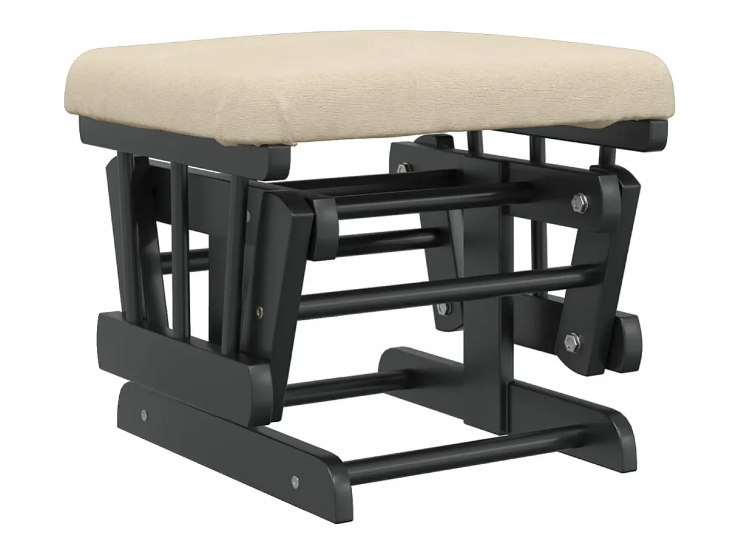 Sillón de lactancia con taburete tela blanco crema