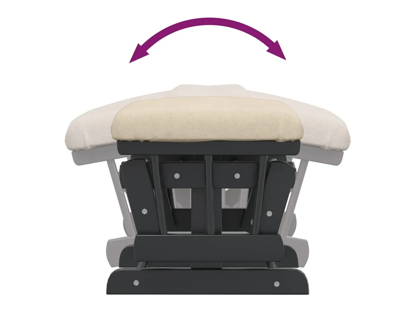 Sillón de lactancia con taburete tela blanco crema