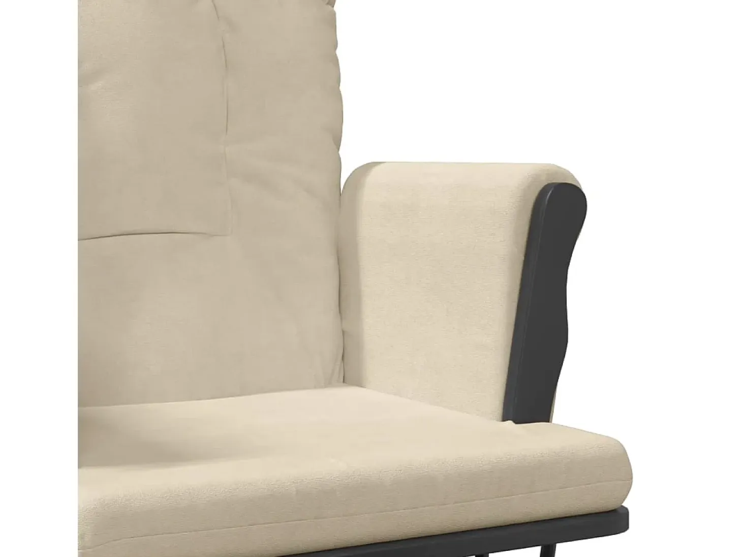 Sillón de lactancia con taburete tela blanco crema