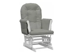 Sillón de lactancia con taburete tela gris claro