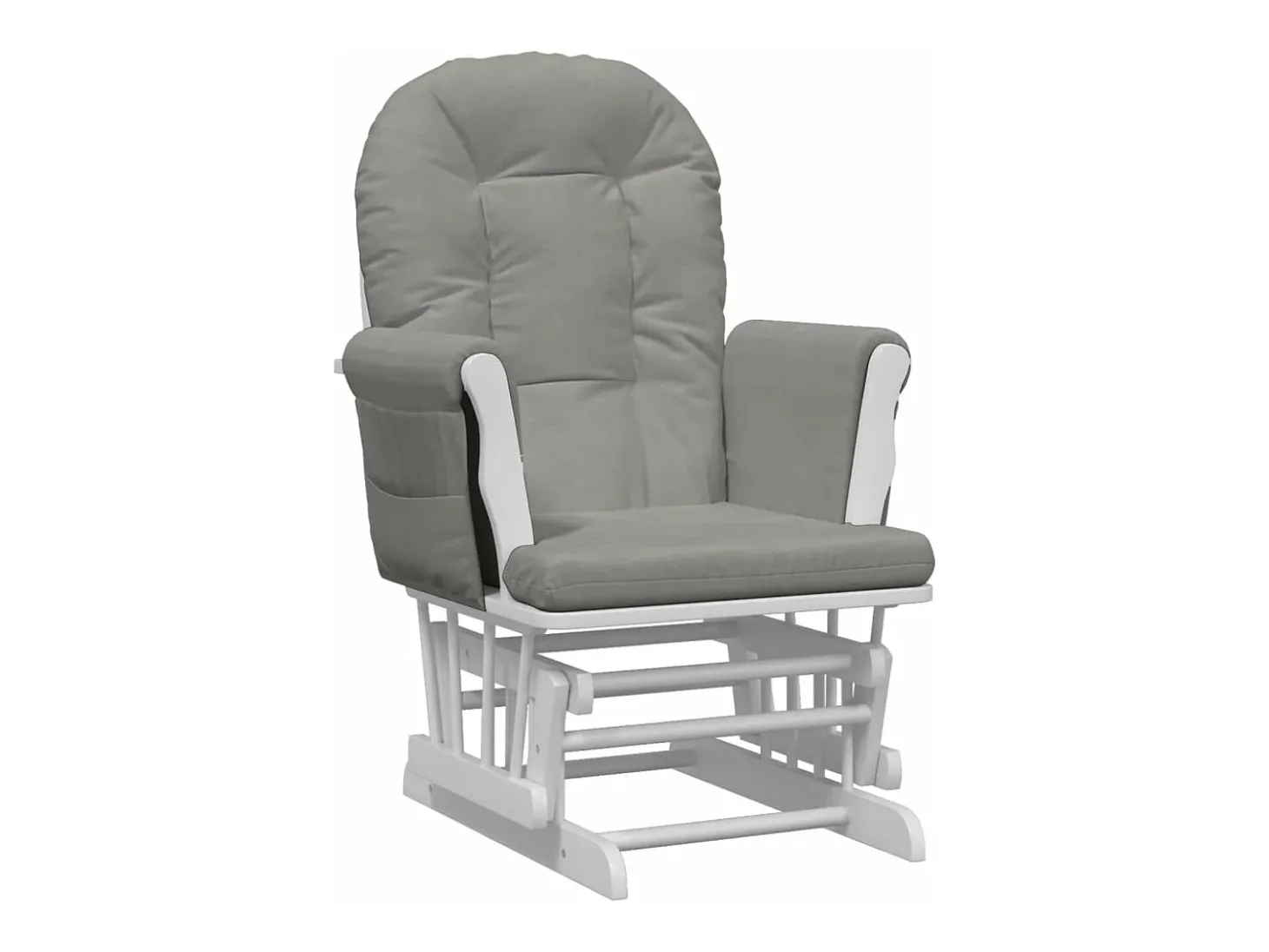 Sillón de lactancia con taburete tela gris claro