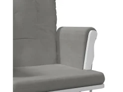 Sillón de lactancia con taburete tela gris claro