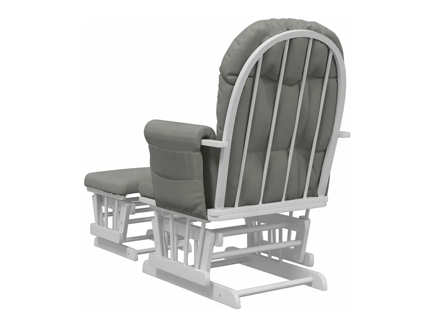 Sillón de lactancia con taburete tela gris claro