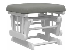 Sillón de lactancia con taburete tela gris claro
